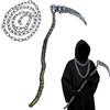 Beafaeur Set Accessori Mietitore di Halloween 2 Pezzi, Falce 110cm + Catena