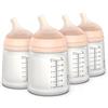 Suavinex, Biberon Zero Zero, 180 ml, Flusso A, 0+ mesi, 4 pezzi