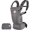 Ergobaby, marsupio anteriore e posteriore Omni Breeze per neonati, 4 posizioni SoftFlex Mesh ergonomico Graphite Grey