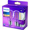 PHILIPS LED Classic 60W Standard E27 Blanc Chaud Non Dimmable Lot de 2