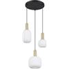 Trio Leuchten Pendelleuchte Diva 319830308, Metall Messing/Schwarz matt, Glas Weiß, exkl. 3x E27