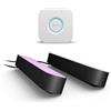 Philips Hue White and Color Ambiance Lampada da Tavolo LED Smart Play e Hue Bridge, Con Alimentatore Incluso, 2 pezzi, Nero