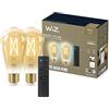 Wiz Lampadina Smart Wi-Fi + Telecomando WiZmote, Luce Bianca Dimmerabile, Filament ambrata, E27, 2 Pezzi, 7W, Tecnologia SpaceSense, Controllo Vocale (Alexa, Apple HomeKit, Google Home)