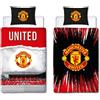Manchester United Set copripiumino singolo ufficiale FC Theatre Design | rosso reversibile 2 lati Stadio di calcio biancheria da letto ufficiale Merchandise ufficiale con federa coordinata