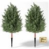 VEVOR Set di 2 Alberi di Cedro Artificiali 914 mm Piante Finte Grandi in PE, Albero Topiario da Esterno e Interno con Picchetti, Arbusti Decorativi per Porta d'Ingresso, Veranda, Balcone e Giardino