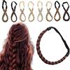 SEGO Fermacoda con Capelli Finti Ciocche Fasce Regolabile Extension Treccine Treccia Finta Posticci Donna Bambina 3 Braiding Hair Larga 1.5cm - Castano Ramato Scuro