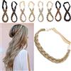 SEGO Fermacoda con Capelli Finti Ciocche Fasce Regolabile Extension Treccine Treccia Finta Posticci Donna Bambina 3 Braiding Hair Larga 1.5cm - Biondo Cenere