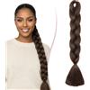 SEGO Extension Treccine Africane Afro Capelli per Treccia Trecce Lunghe 60cm Braiding Hair Sintetici Ombre Crochet Fibre 100g - Marrone Scuro