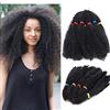 SEGO Extension Capelli Finti Ricci Stile Afro Fibre Marley Braiding Hair Kinky Curly Bulk Extensions Sintetiche Donna Bambina - Nero Scuro