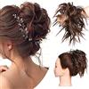 SEGO Elastico Capelli Finti Ricci Chignon Chiambella Extensions Hair Bun Updo Fai da Te Crocchia 45g # Castano Ramato Chiaro mix Marrone Cioccolato