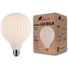 greenandco® Lampadina LED dimmerabile stile vintage opale con strisce E27 G125 4W 350lm CRI90+ 3000K (bianco caldo) 360° 230V, senza sfarfallio