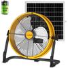 T-SUNUS Ventilatore da pavimento solare da 30,5 cm con pannello da 20 W e batteria da 13200 mAh, ventilatore da campeggio 1500 CFM, flusso d'aria forte, durata 4,5-27 ore, ricarica USB per telefono