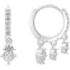 LUXENTER Orecchini in lega di metallo con zirconi lucidi rifiniti in argento colore bianco orecchini stile brillante. Gioielli da donna Russa