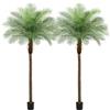 ZEEOZE 240cm Artificial Phoenix Palm Tree Palme Artificiali Alte con 18 Foglie Regolabili Piante Artificiali Phoenix Palm Per Esterni Patio Piscina Ufficio Domestico Soggiorno Giardino (2 Pz, 240cm)