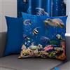 PETTI Artigiani Italiani - Coppia di Federe Cuscino 45x45 cm in Microfibra, Cuscini Arredo Camera da Letto, Divano, Salotto, Set 2 Fodere Copricuscino, Federa Acquario, 100% Made in Italy