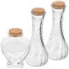 Beavorty 3 Pezzi Kit Cerimonia della Sabbia, Bottiglia in Vetro Decorativa | Contenitore Diy, Ornamento per Matrimonio, Vetro Leggero, Tappo in Sughero