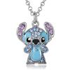 Disney Collana con pavé di Stitch - 40,6 cm + 7,6 cm catena regolabile gioielli alla moda