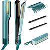 Shark SilkiPro Straight Piastra + asciugacapelli 2 in 1, con custodia termoresistente - Onda turchese [HT401EUBL]