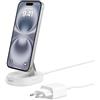 Belkin BoostCharge Pro Caricatore Magnetico Convertibile 15W, Caricabatterie Wireless Rapido Qi2 compatibile con MagSafe, per iPhone 17, Air, Pixelsnap, AirPods, alimentatore da 20 W incluso - Bianco