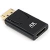 EasyULT Adattatore DisplayPort a HDMI, Risoluzione 4K DP Maschio a HDMI Femmina Convertitore, Supporto Audio 4K 1080P, per HDTV, Monitor, Proiettori, Portatili e Altri(Nero)