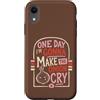 Retro Food Humor Custodia per iPhone XR Divertente citazione di cucina One Day Im Gonna Make Onion Cry