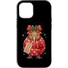 Merry Christmas Wrap Ribbon Bow Stars Xm Custodia per iPhone 12/12 Pro Kiwi Bird - Carta da regalo, motivo: Babbo Natale, agrifoglio