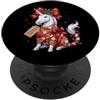 Merry Christmas Wrap Ribbon Bow Stars Xm Carta da regalo con unicorno Magic Girl Babbo Natale e agrifoglio PopSockets PopGrip Adesivo