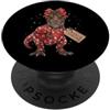 Merry Christmas Wrap Ribbon Bow Stars Xm T-Rex - Carta da regalo con pupazzo di neve e dinosauro, motivo: agrifoglio PopSockets PopGrip Adesivo