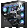 darkFlash - Case per PC da gaming con 4 ventole PWM ARGB preinstallata, doppia vetrata temperata, porta Type C, supporta radiatori di raffreddamento ad acqua fino a 360 mm, nero (DS900)