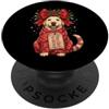Merry Christmas Wrap Ribbon Bow Stars Xm Carta da regalo con Labrador Retriever Lab Candy Cane PopSockets PopGrip Adesivo