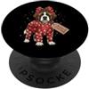 Merry Christmas Wrap Ribbon Bow Stars Xm Carta da regalo con cane San Bernardo, pupazzo di neve, con agrifoglio PopSockets PopGrip Adesivo