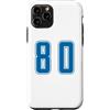Uniform Number Blue SUL RETRO E FRONTE Custodia per iPhone 11 Pro Blu Numero 80 Uniforme Numerata Squadra Sportivo