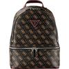 GUESS zaino Follie Travel Small Backpack Brown Logo marrone scuro