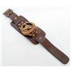 Calif Orologio da polso meridiana bussola in ottone e cinturini in pelle nautico st...