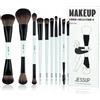 Jessup Set di pennelli per il trucco Jessup T500, 14 pezzi, colore ciano brillante, vegano, per viso e occhi