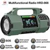 StarTech HRD-908 - Radio a manovella - Radio di emergenza - Bluetooth - Torcia LED - Powerbank 5000 mAh - Radio FM - Display 6×3,5 cm - Verde