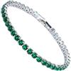 YIUPEDRFG Bracciale da donna in argento sterling 925 color oro argento per molte occasioni Bracciale tennis in rame con zirconi cubici, verde platino 19 cm