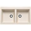 DELINIA Lavello integrato 2 vasche in resina avena DELINIA Scirocco L 50 x L 86 cm
