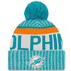 New Era Miami Dolphins Beanie - NFL Sideline 2017 - Turquoise - One-Size