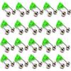 Croch Fishing Rod Bell - Campana per anguilla, 20 pezzi, con supporto fluorescente, campanella a morsetto come segnalatore di abboccata per pesca notturna, anguilla, siluro e carpa