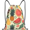 Anceky Borsa con coulisse leggera, piccola, borsa da palestra per donna, zaino da calcio con frutta tropicale, per viaggi sportivi