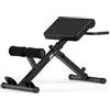 JX FITNESS Hyperextension - Panca regolabile per allenamento della schiena e degli addominali, pieghevole, colore: Nero