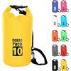 POPOYU 10L Borsa Impermeabile,Giallo Waterproof Zaino Impermeabile Sacco Impermeabile con Tracolla Regolabile,2L/5L/10L/15L/20L/30L Dry Bag per Outdoor Sport Acquatici,Barca, Pesca, Rafting, Nuoto