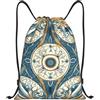 Anceky Borsa con coulisse leggera, piccola, borsa da palestra per donna, zaino da calcio con grafica complessa, per viaggi sportivi