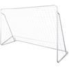 Augerlite Porta da calcio, 240 x 90 x 150 cm, telaio in acciaio bianco, robusta rete da calcio, resistente alle intemperie, con accessori di montaggio, ideale per allenamento, tempo libero, bambini