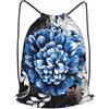 Anceky Zaino con coulisse, borsa da palestra con coulisse, modello blu e bianco, borsa da nuoto per uomo e donna