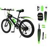LXKJDS Bicicletta MTB 20 pollici 7 velocità verde bambini ragazzi ragazze 75kg