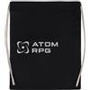 Newtee Atom Rpg Borsa da Palestra Nera in Cotone Riutilizzabile con Coulisse Black Gym Bag Cotton Reusable Drawstring Sport Bag