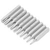 Akozon Punta Esagonale T9, Set di Punte Strumenti di Riparazione T4 Torx Cromo Molibdeno T3 T4 T5 T6 T7 T8 T9 T10 T15 T20 10PCS Cacciavite a Stella con Codolo 4 Mm
