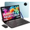 Popux P11 Tablet Android 16, Tablet 11 Pollici con 48 GB RAM + 128 GB ROM/TF 2